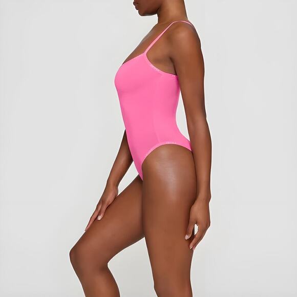 SKIMS Cotton Logo Bodysuit Limited Edition Sugar Pink NWT Size 4X - Picture 2 of 10